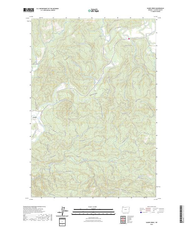 Sager Creek topographic map thumbnail