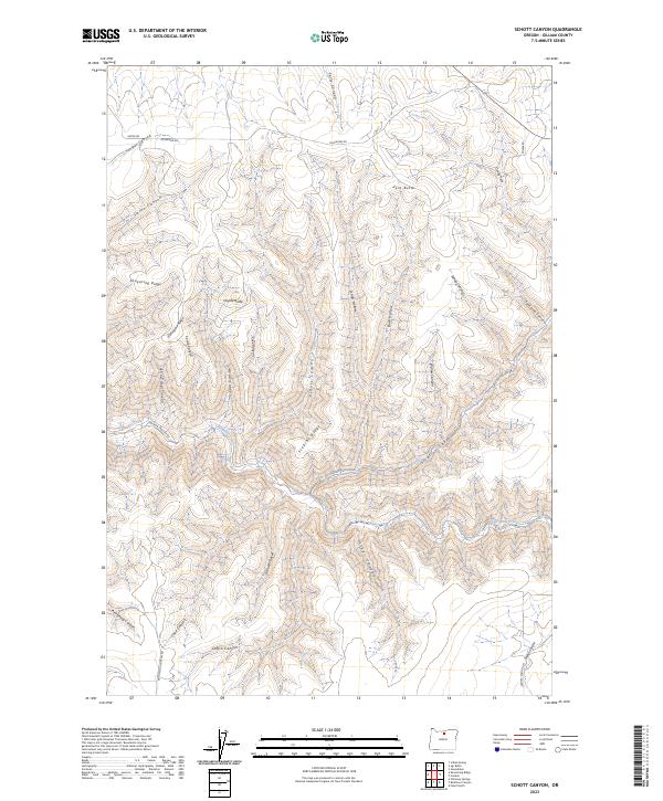 Schott Canyon 2023 topographic map thumbnail