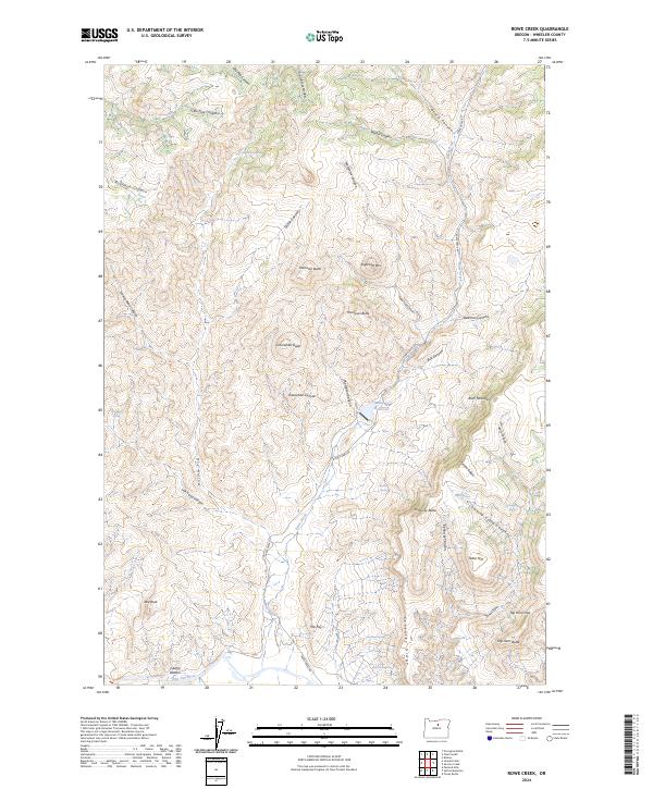 Rowe Creek 2024 topographic map thumbnail