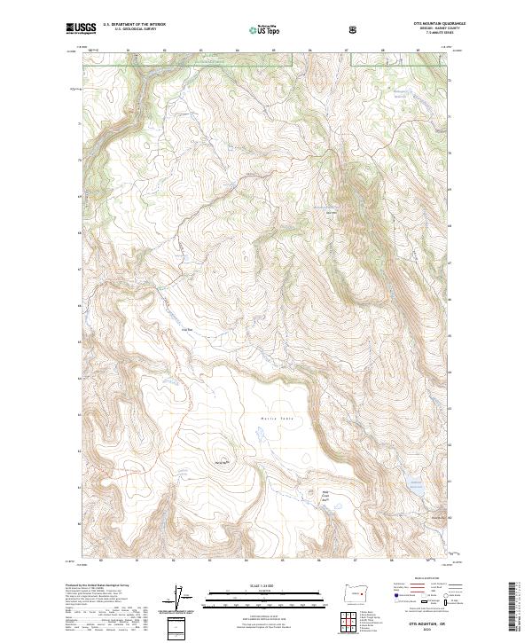 Otis Mountain 2023 topographic map thumbnail