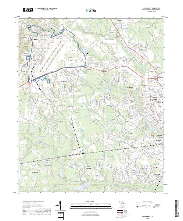 Sumter West topographic map thumbnail