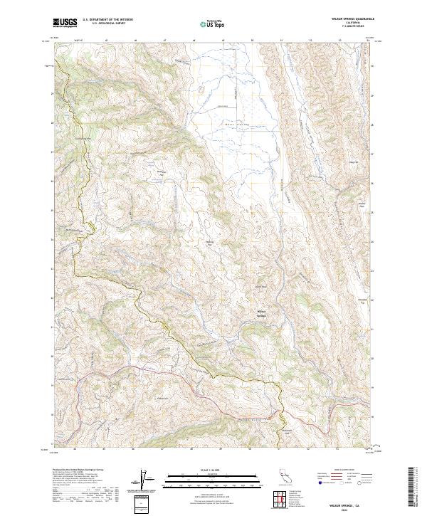 Wilbur Springs 2024 topographic map thumbnail