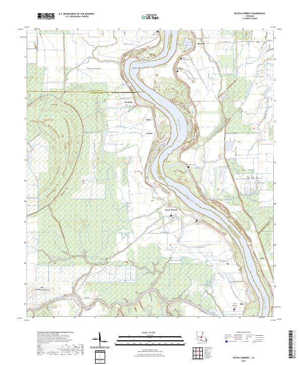 Bayou Current topographic map thumbnail