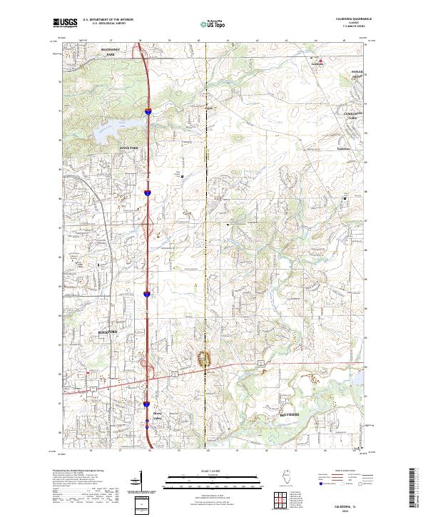Caledonia topographic map thumbnail