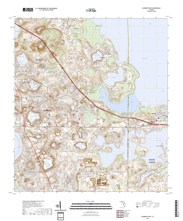 Clermont East topographic map thumbnail