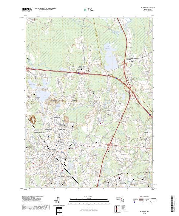 Taunton topographic map thumbnail