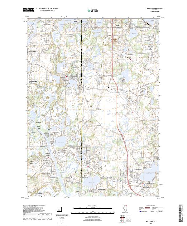 Wauconda topographic map thumbnail