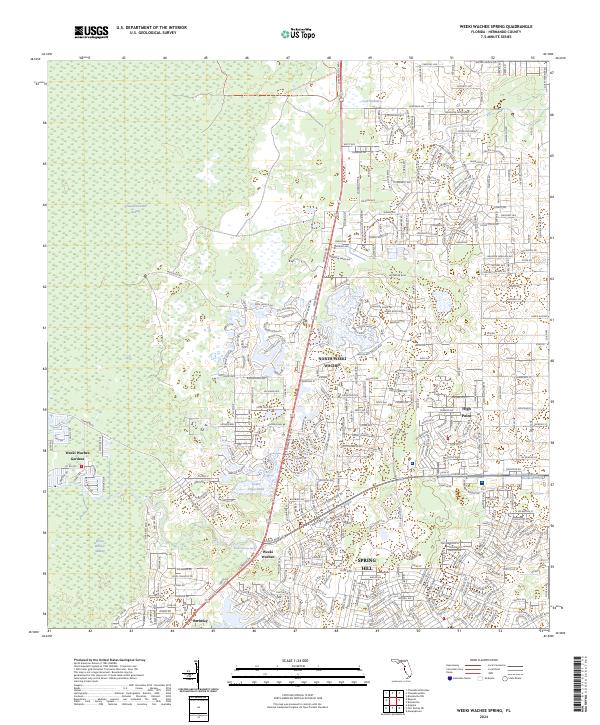 Weeki Wachee Spring 2024 topographic map thumbnail