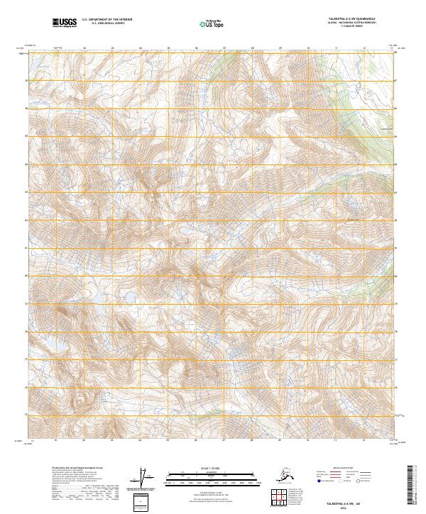 Talkeetna A-6 SW topographic map thumbnail
