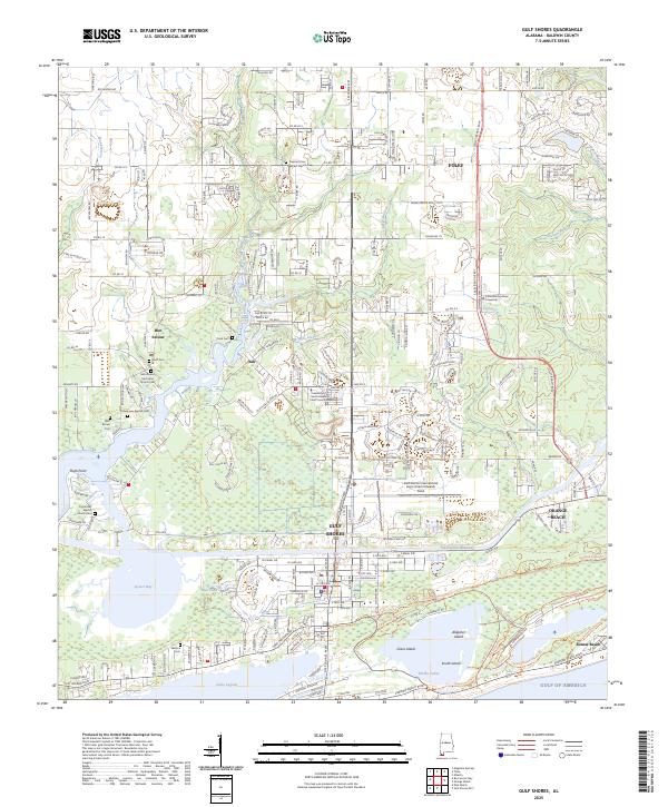 Gulf Shores topographic map thumbnail
