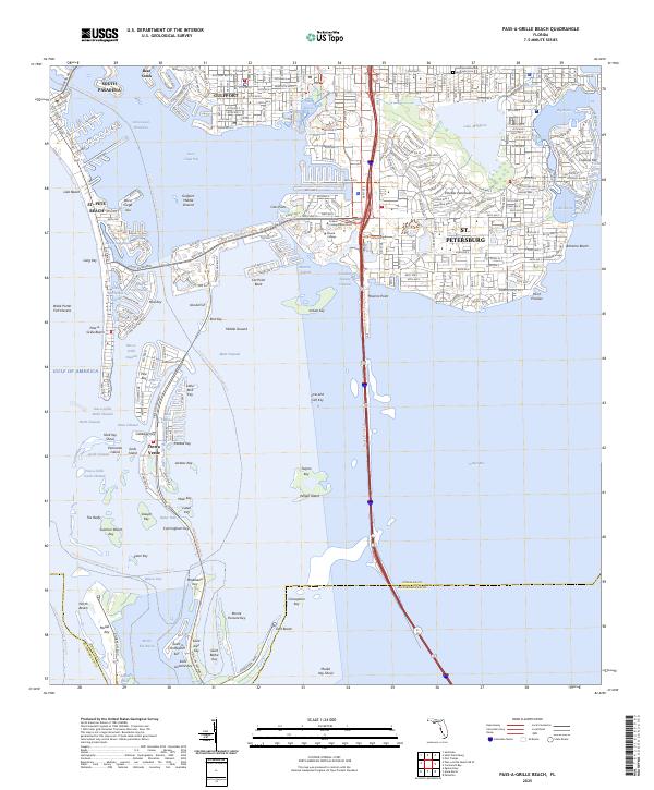 Pass-a-Grille Beach topographic map thumbnail