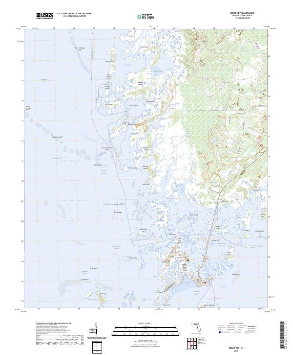 Cedar Key topographic map thumbnail