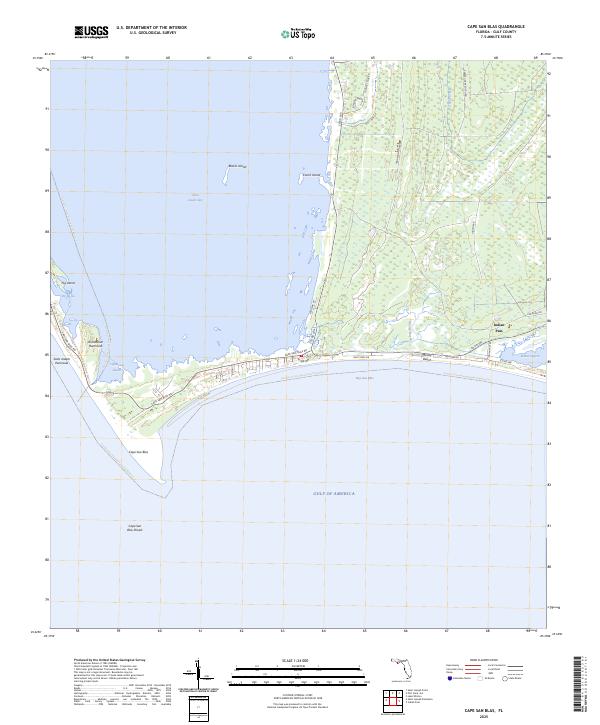 Cape San Blas topographic map thumbnail