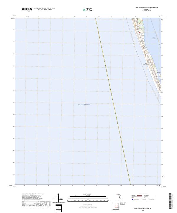 Saint Joseph Peninsula topographic map thumbnail