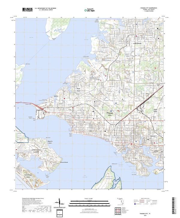 Panama City topographic map thumbnail