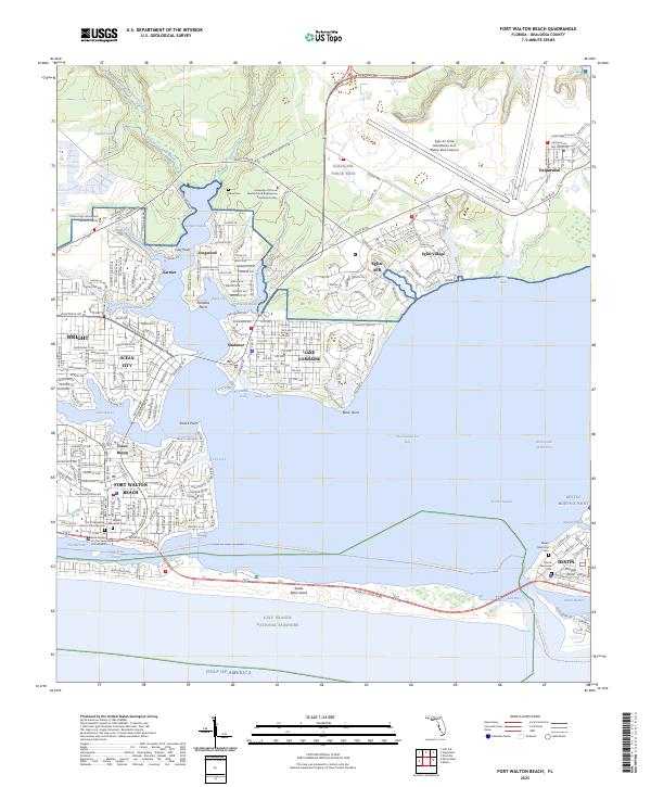 Fort Walton Beach topographic map thumbnail