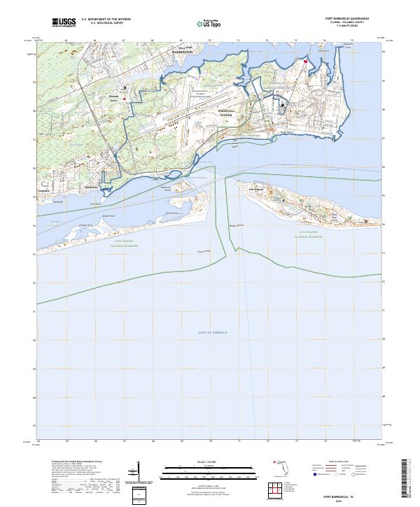 Fort Barrancas topographic map thumbnail