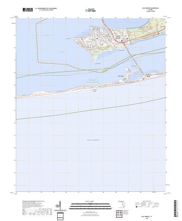Gulf Breeze topographic map thumbnail