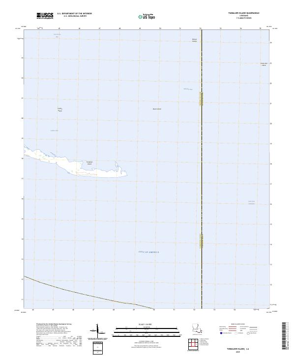 Timbalier Island topographic map thumbnail