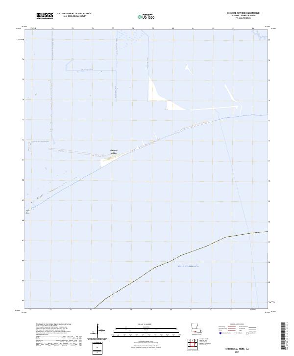 Cheniere au Tigre topographic map thumbnail