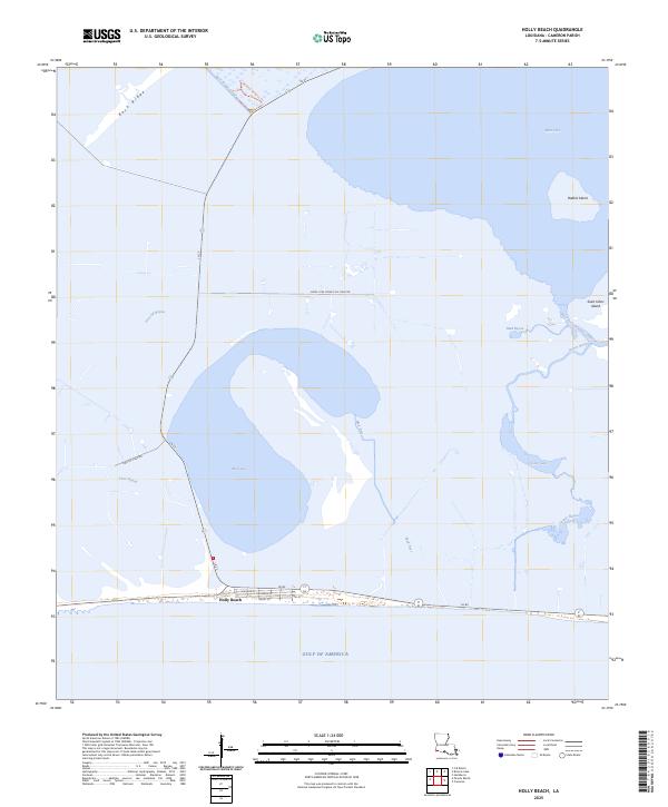 Holly Beach topographic map thumbnail