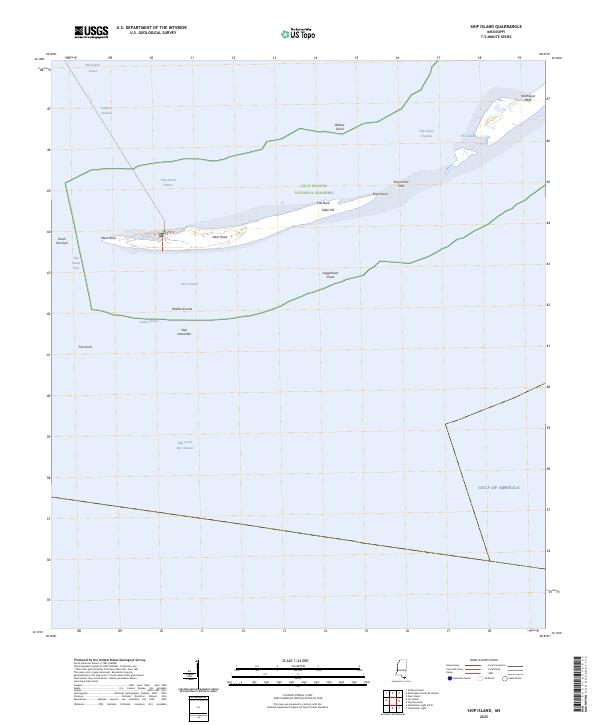 Ship Island 2025 topographic map thumbnail