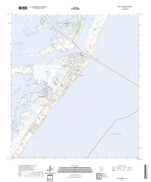 Port Aransas 2025 topographic map thumbnail