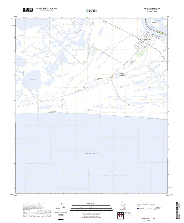 Sabine Pass 2025 topographic map thumbnail