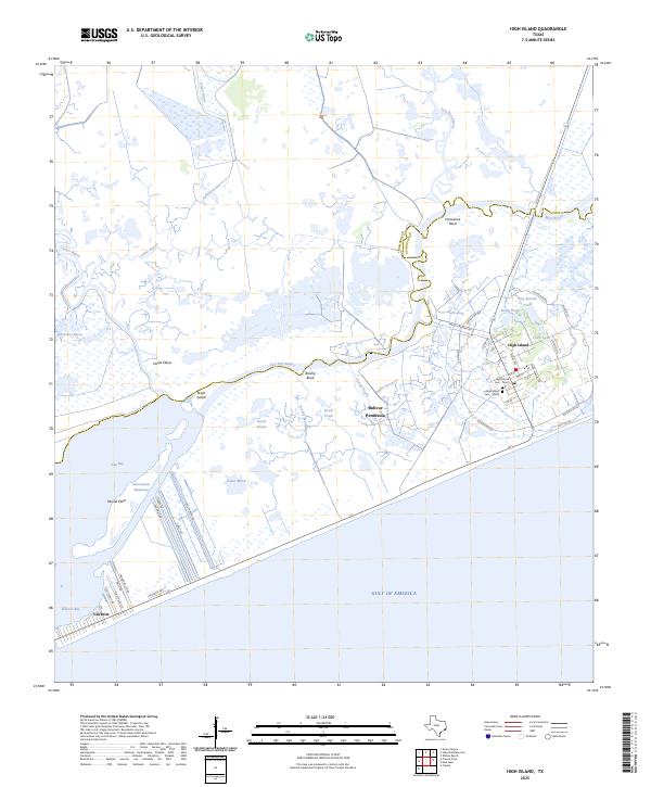 High Island 2025 topographic map thumbnail