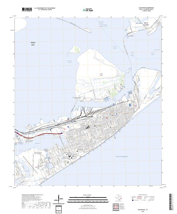 Galveston topographic map thumbnail