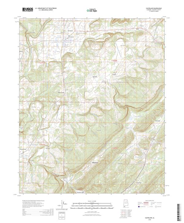 Cleveland topographic map thumbnail
