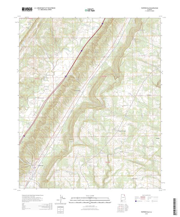 Portersville topographic map thumbnail