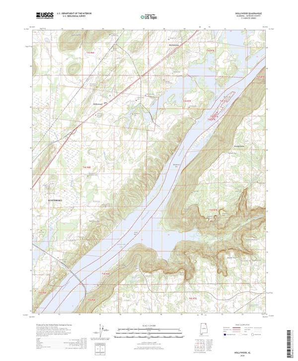 Hollywood topographic map thumbnail