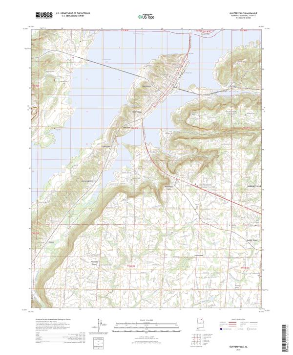Guntersville topographic map thumbnail