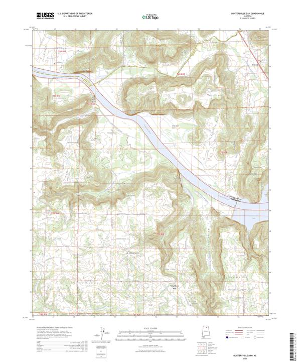 Guntersville Dam topographic map thumbnail