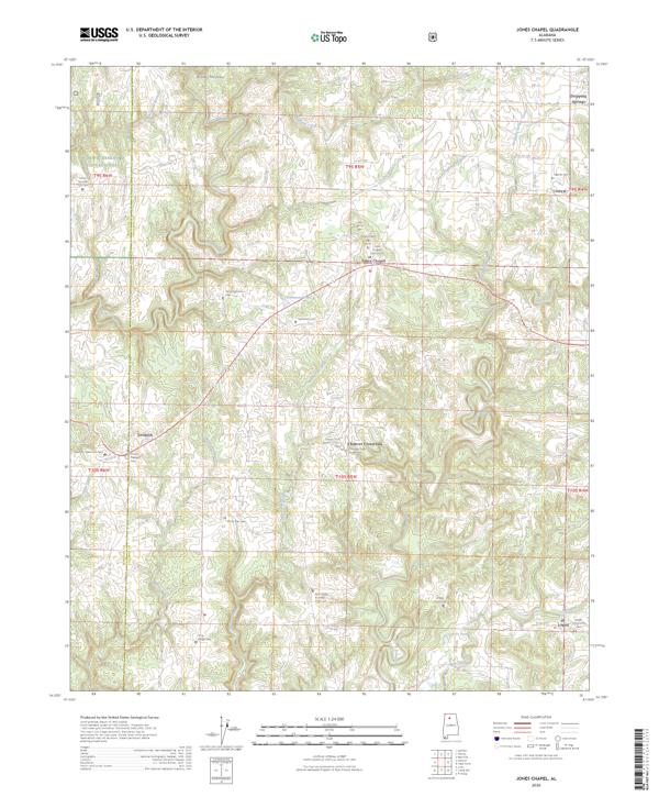 Jones Chapel topographic map thumbnail
