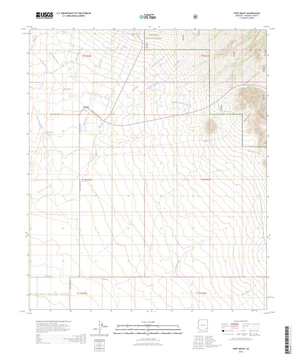 Fort Grant topographic map thumbnail