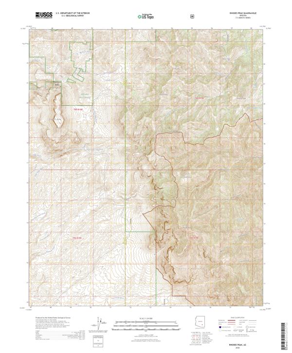 Rhodes Peak 2026 topographic map thumbnail