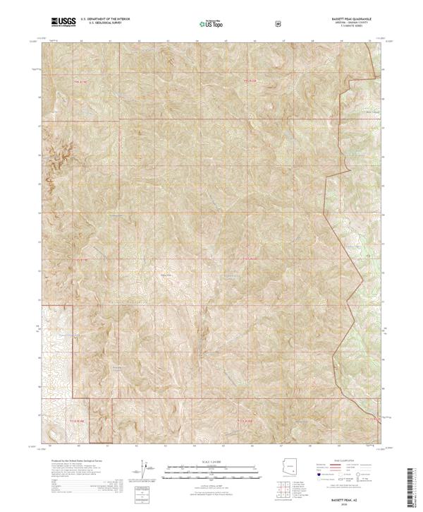 Bassett Peak topographic map thumbnail