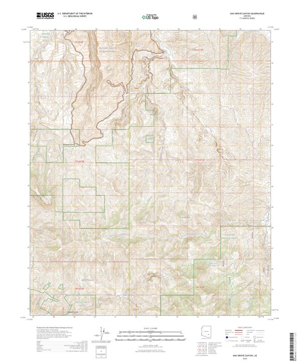 Oak Grove Canyon topographic map thumbnail