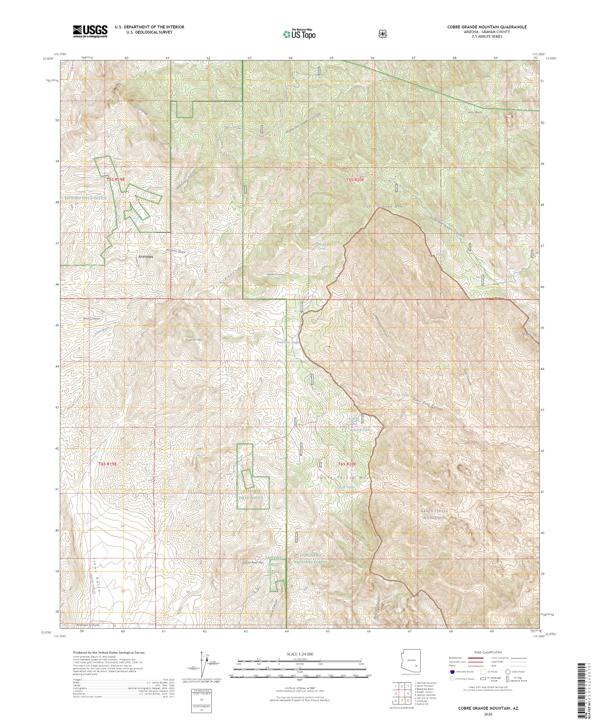 Cobre Grande Mountain topographic map thumbnail