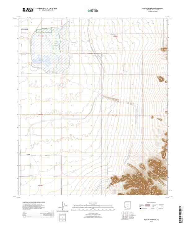 Picacho Reservoir topographic map thumbnail