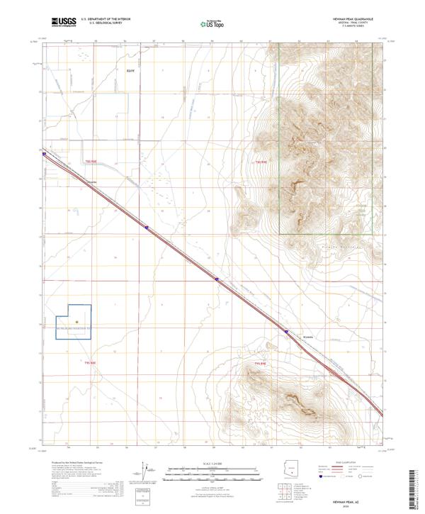 Newman Peak topographic map thumbnail