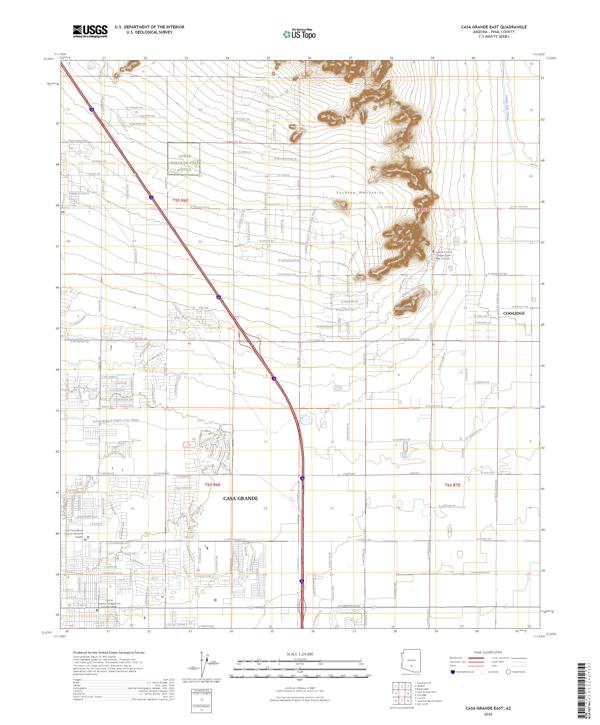 Casa Grande East topographic map thumbnail