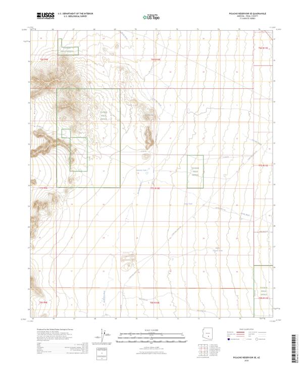 Picacho Reservoir SE topographic map thumbnail
