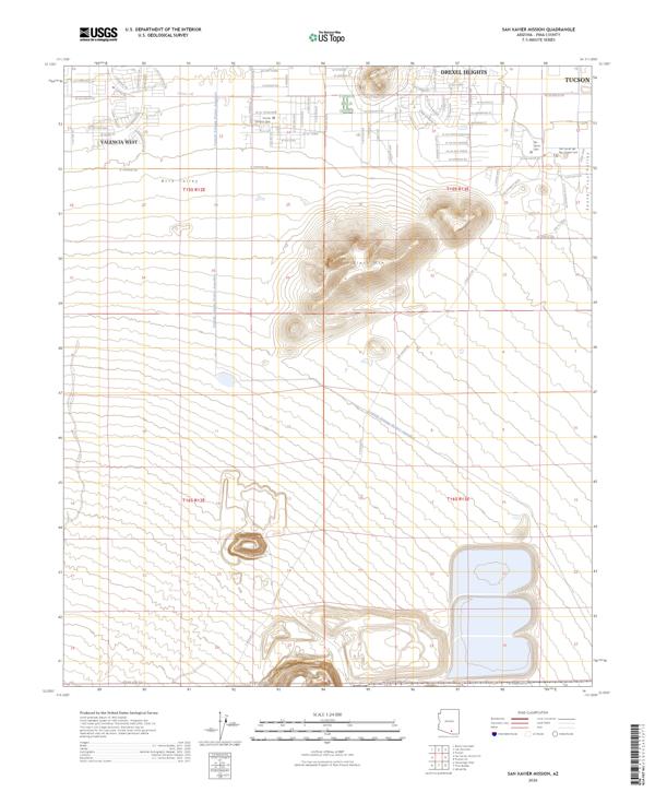 San Xavier Mission 2026 topographic map thumbnail