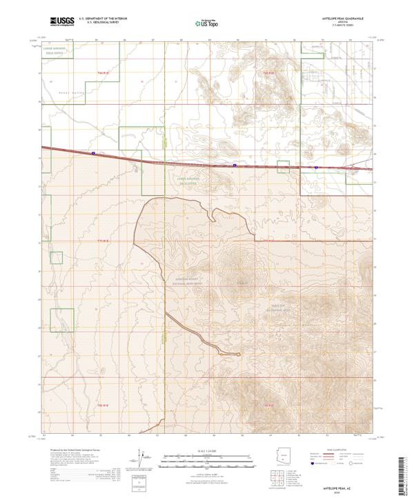 Antelope Peak topographic map thumbnail