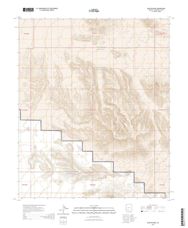Blue Plateau topographic map thumbnail