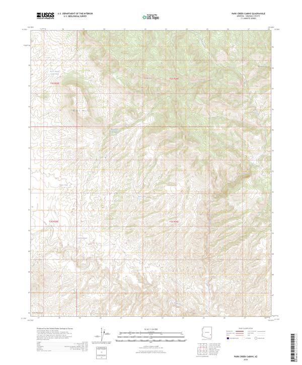 Park Creek Cabins topographic map thumbnail