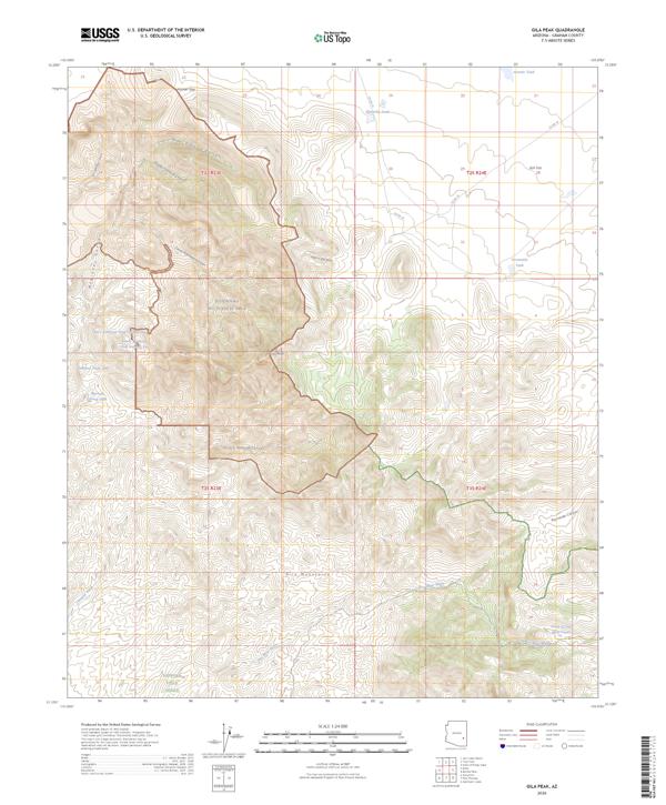 Gila Peak topographic map thumbnail